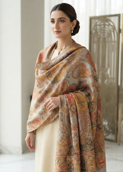 Moonlight reversible gandhara kaani: Pashmina