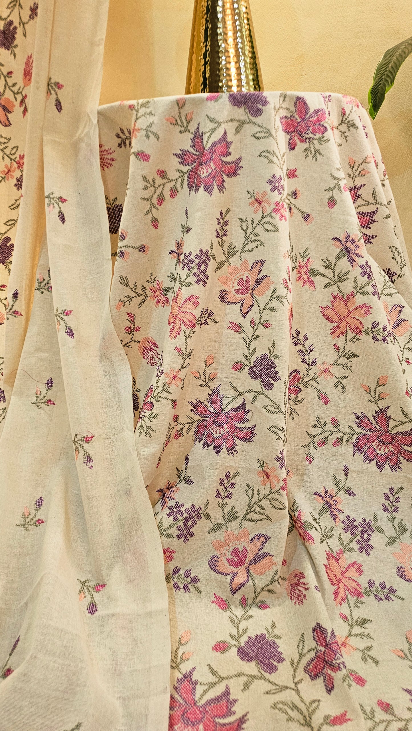 Embroidered three piece: Karandi khaddar
