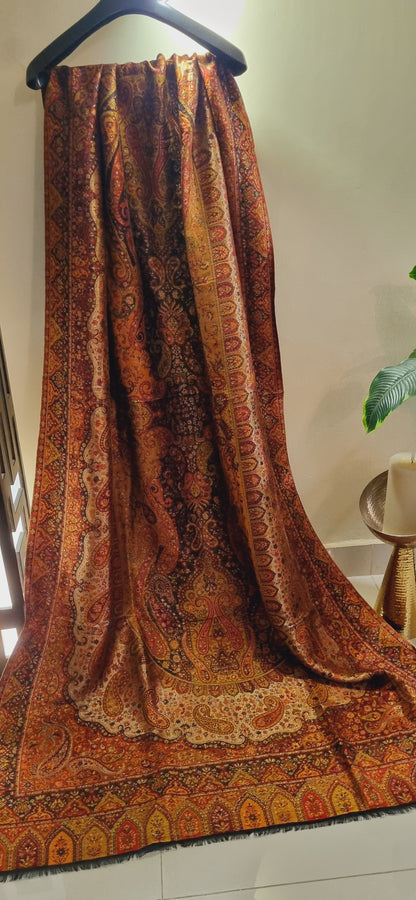 Reversible moonlight gandhara kaani shawl