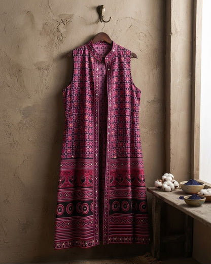 Ajrak jacket: cotton