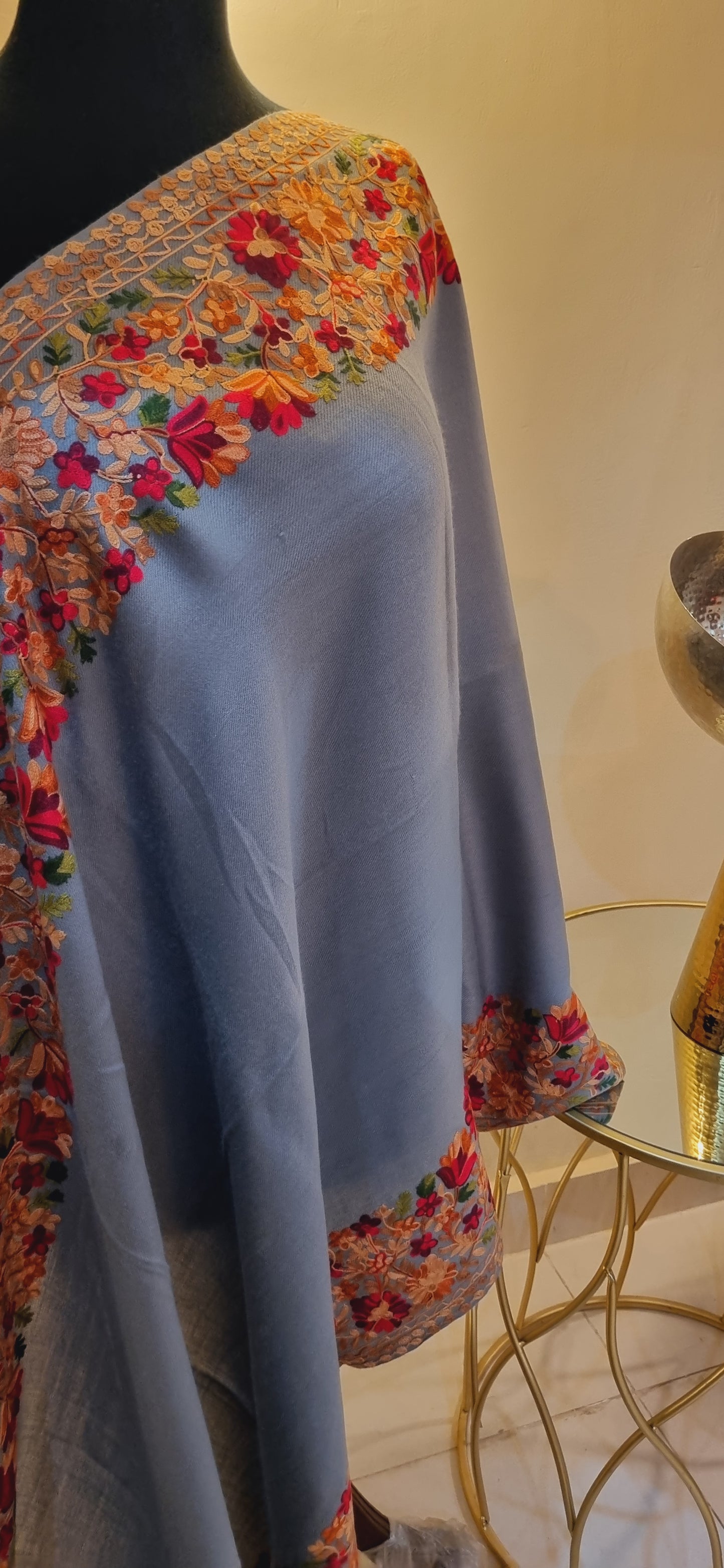 Embroidered minishawl