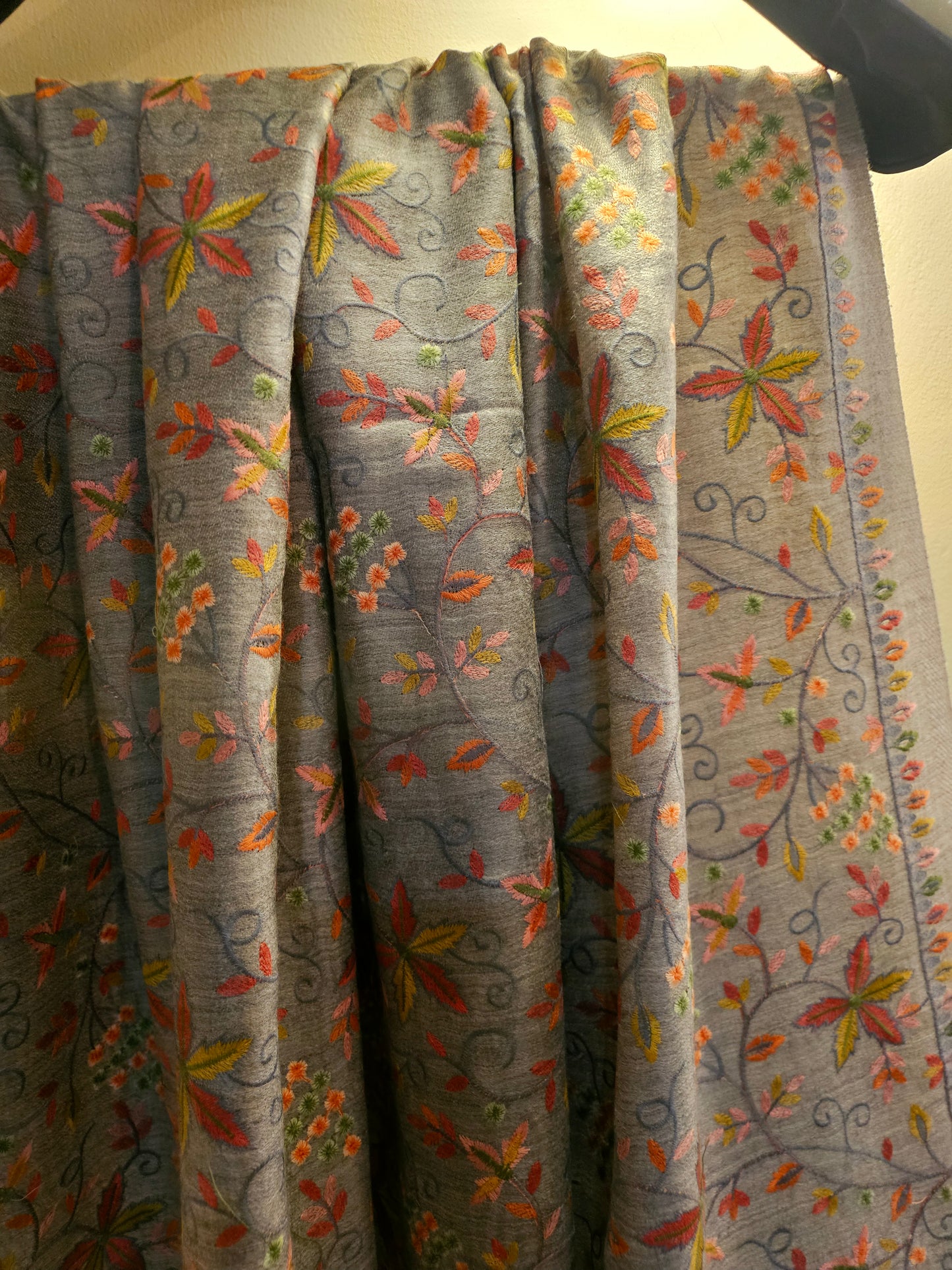 Papermachi embroidered reversible toosh shawl