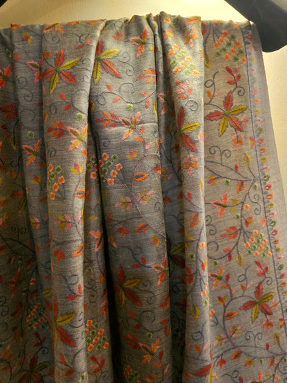 Papermachi embroidered reversible toosh shawl