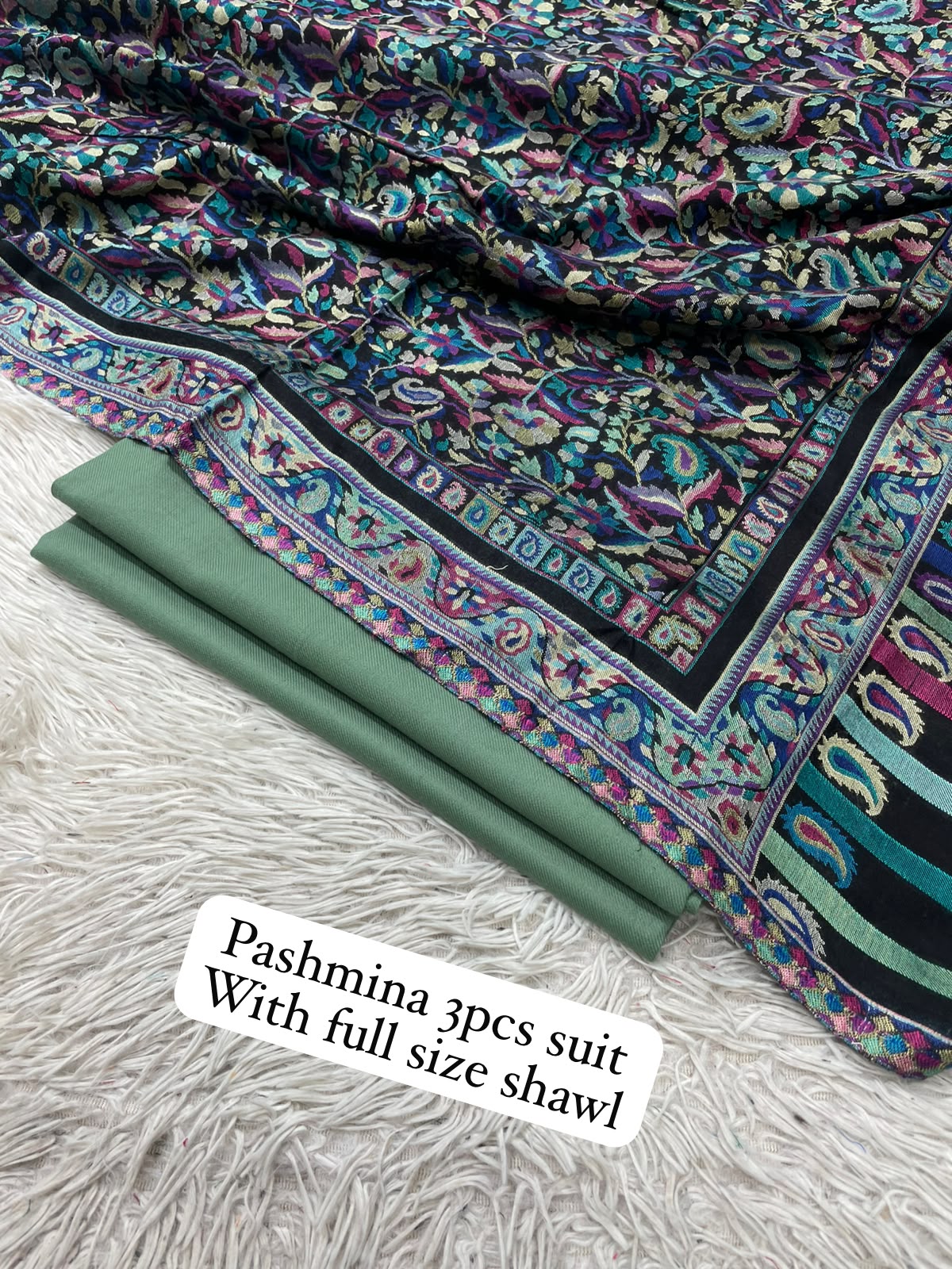 Kaani three piece: Pashmina
