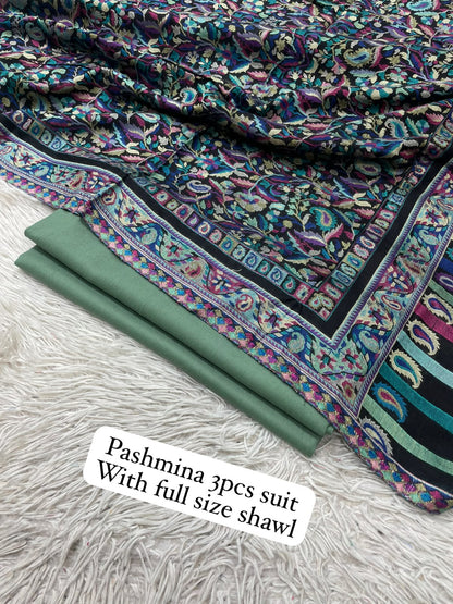 Kaani three piece: Pashmina