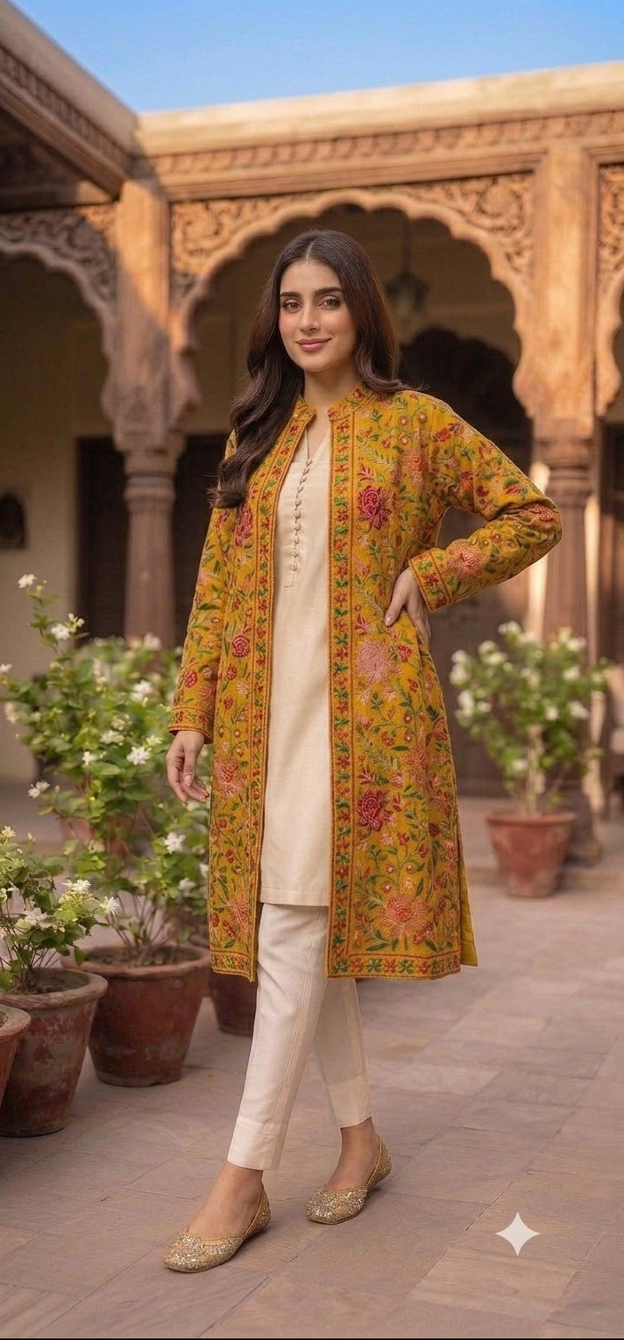Embroidered coat: Pashmina