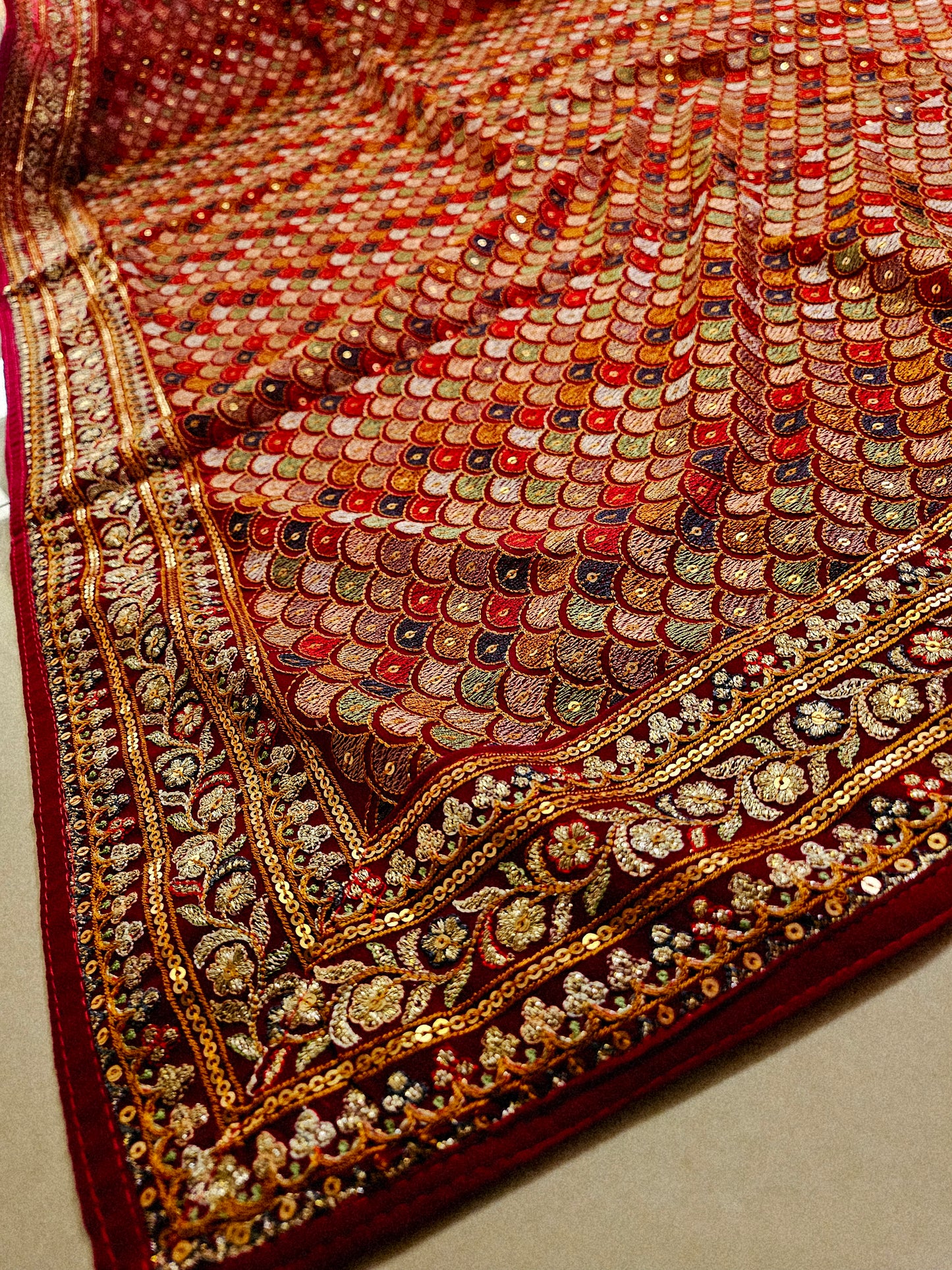 Embroidered georgete dupata