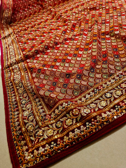 Embroidered georgete dupata