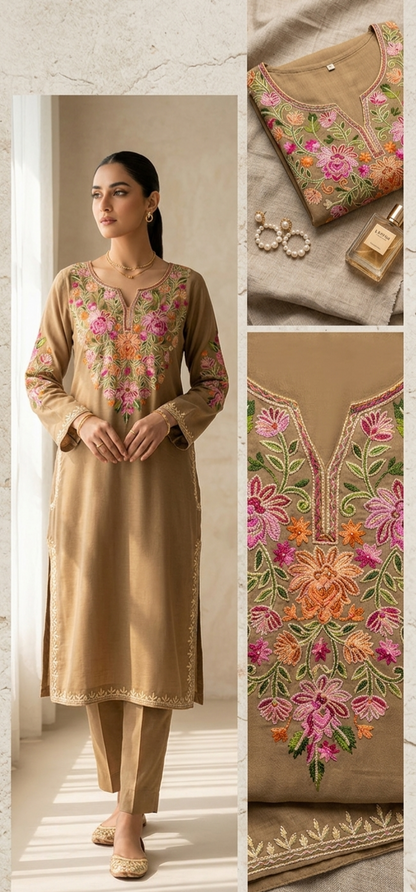 Embroidered kurta: Pashmina