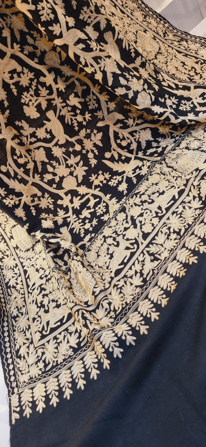 Birdie embroidered pashmina shawl