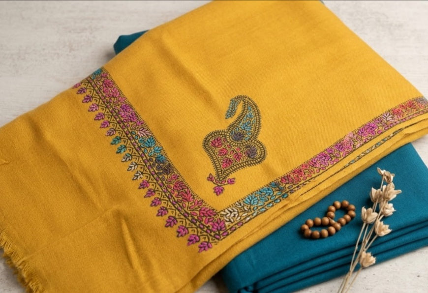 Embroidered three piece: Pashmina