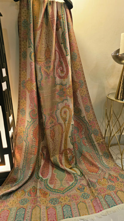 Reversible gandhara moonlight kaani: Pashmina