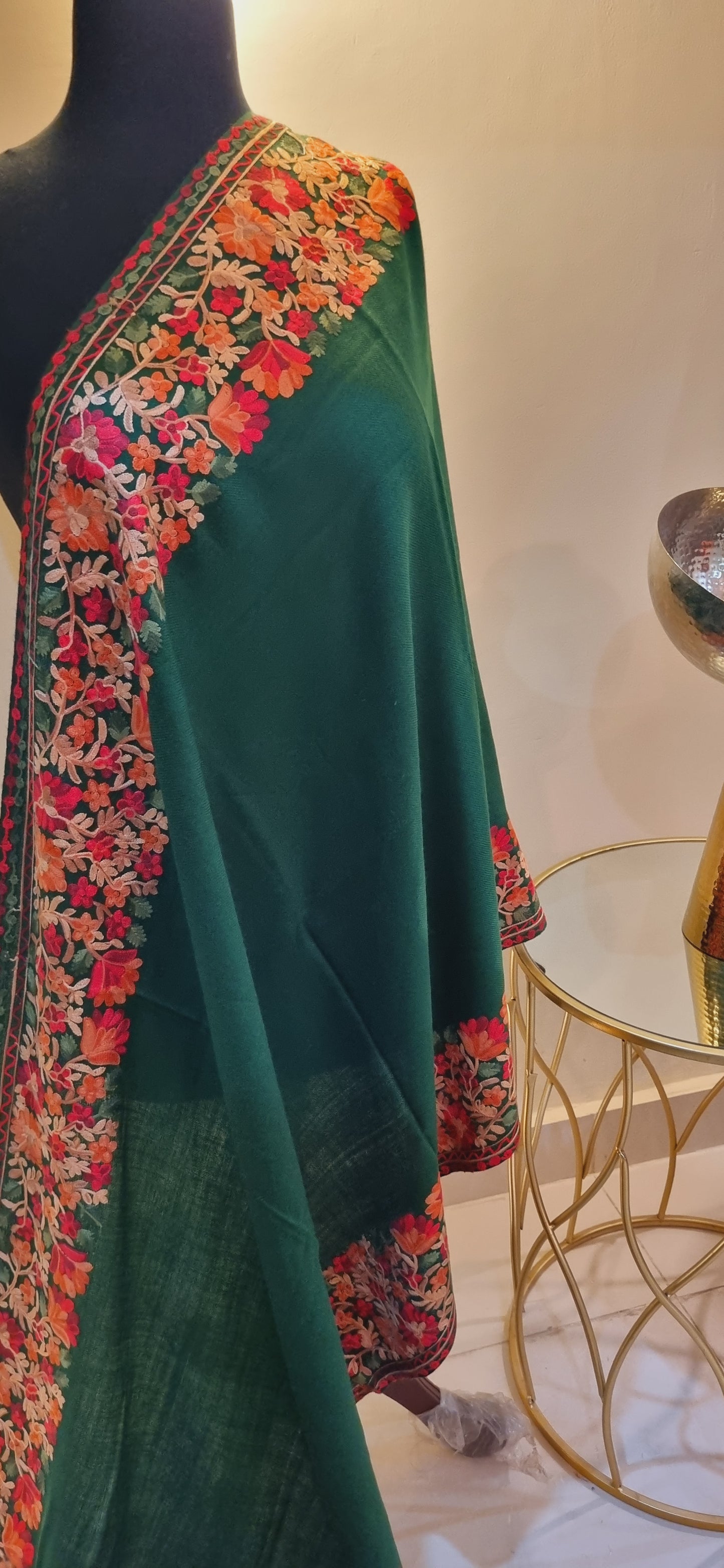 Embroidered minishawl