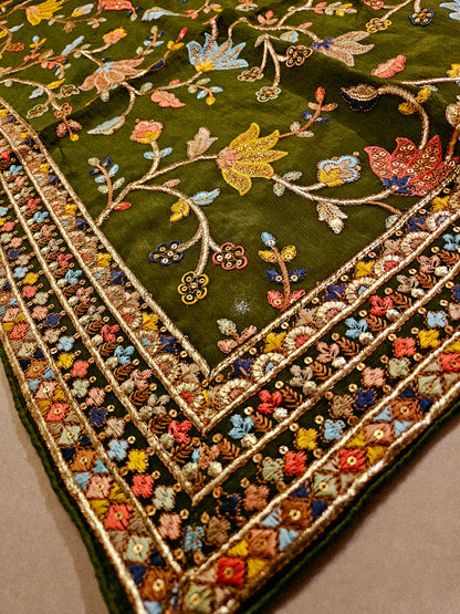 Georgete embroidered dupata
