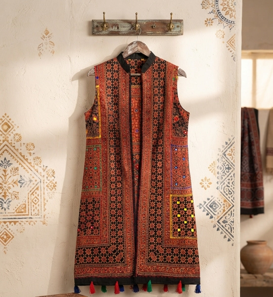 Ajrak jackets: cotton