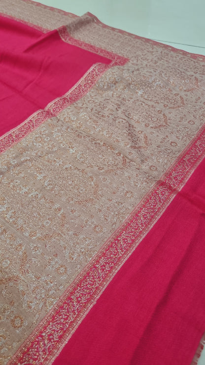 Pashmina shawl with zaree kaani border