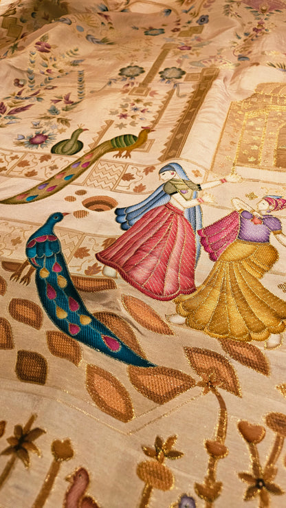 Meenakari shawl:Patola silk