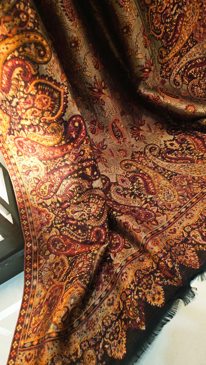 Moonlight reversible gandhara kaani: Pashmina