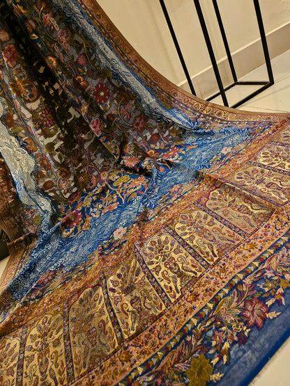 Silk kaani shawl with chantilly