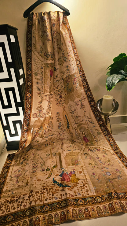 Meenakari shawl:Patola silk