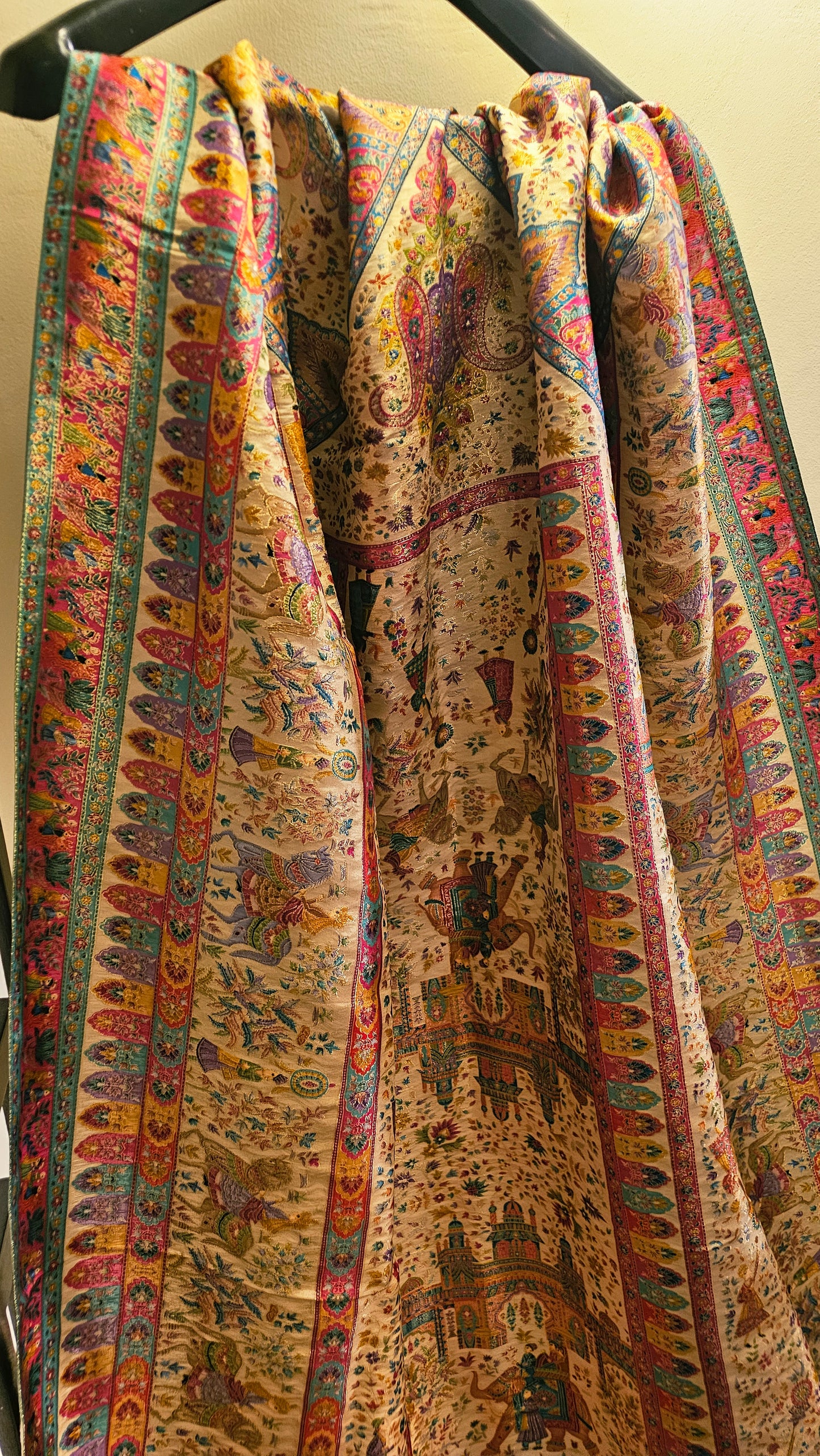 Meenakari darbari shawl: silk