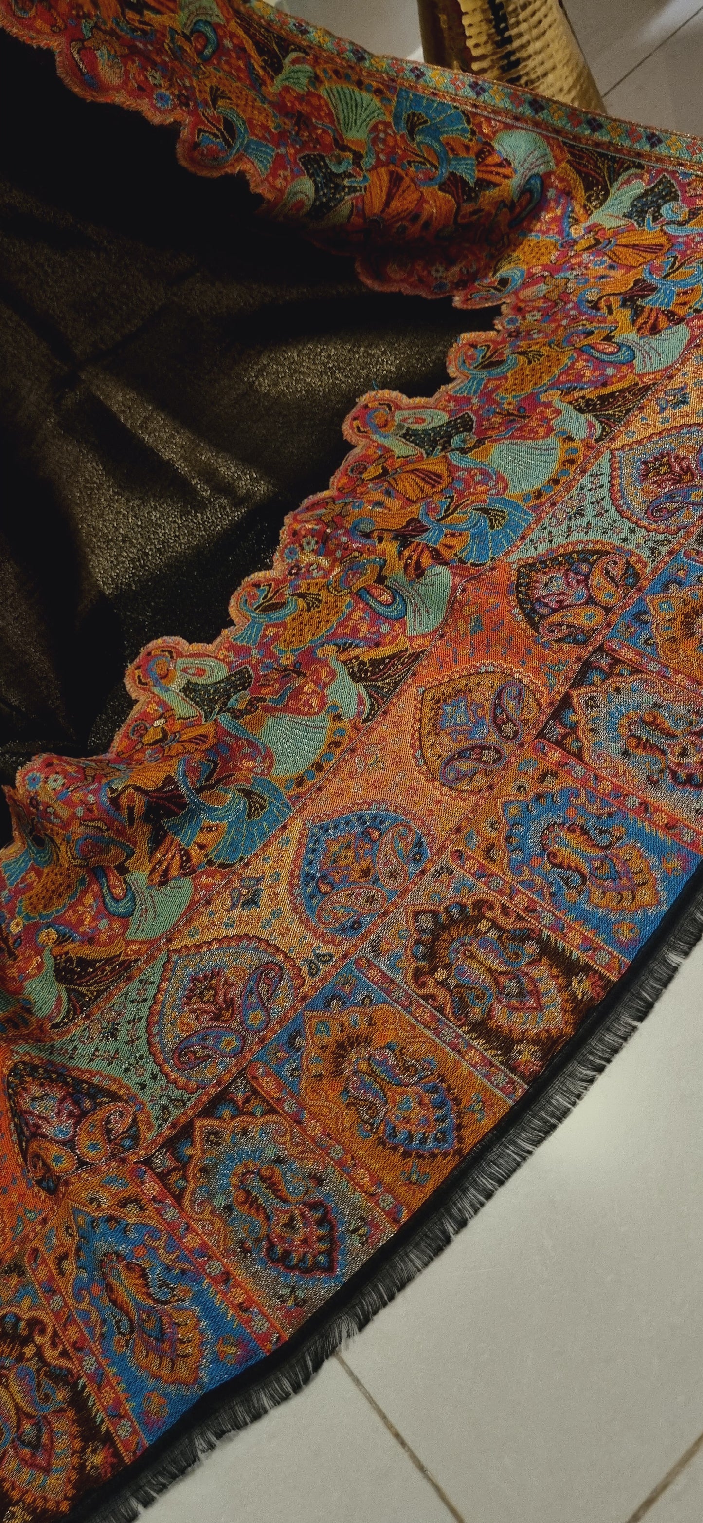 Reversible Moonlight gandhara kaani pashmina shawls