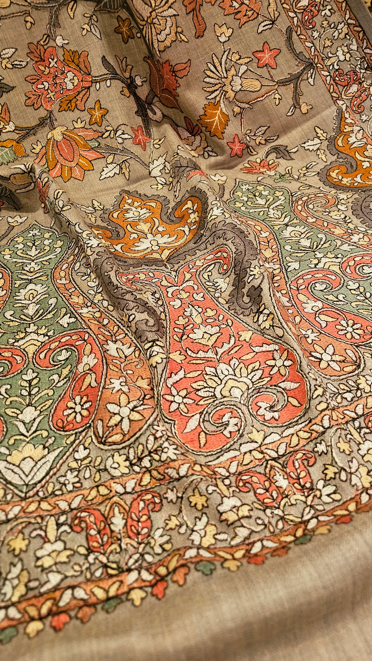 Papermachi embroidered shawl: toosh
