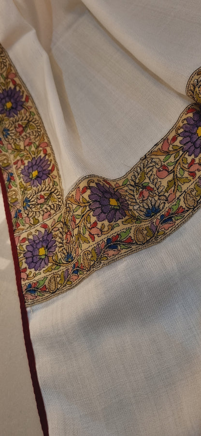 Pashmina shawl with kalamkar border
