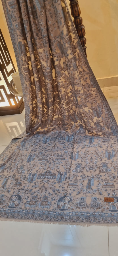 Woollen pashmina kaani shawl