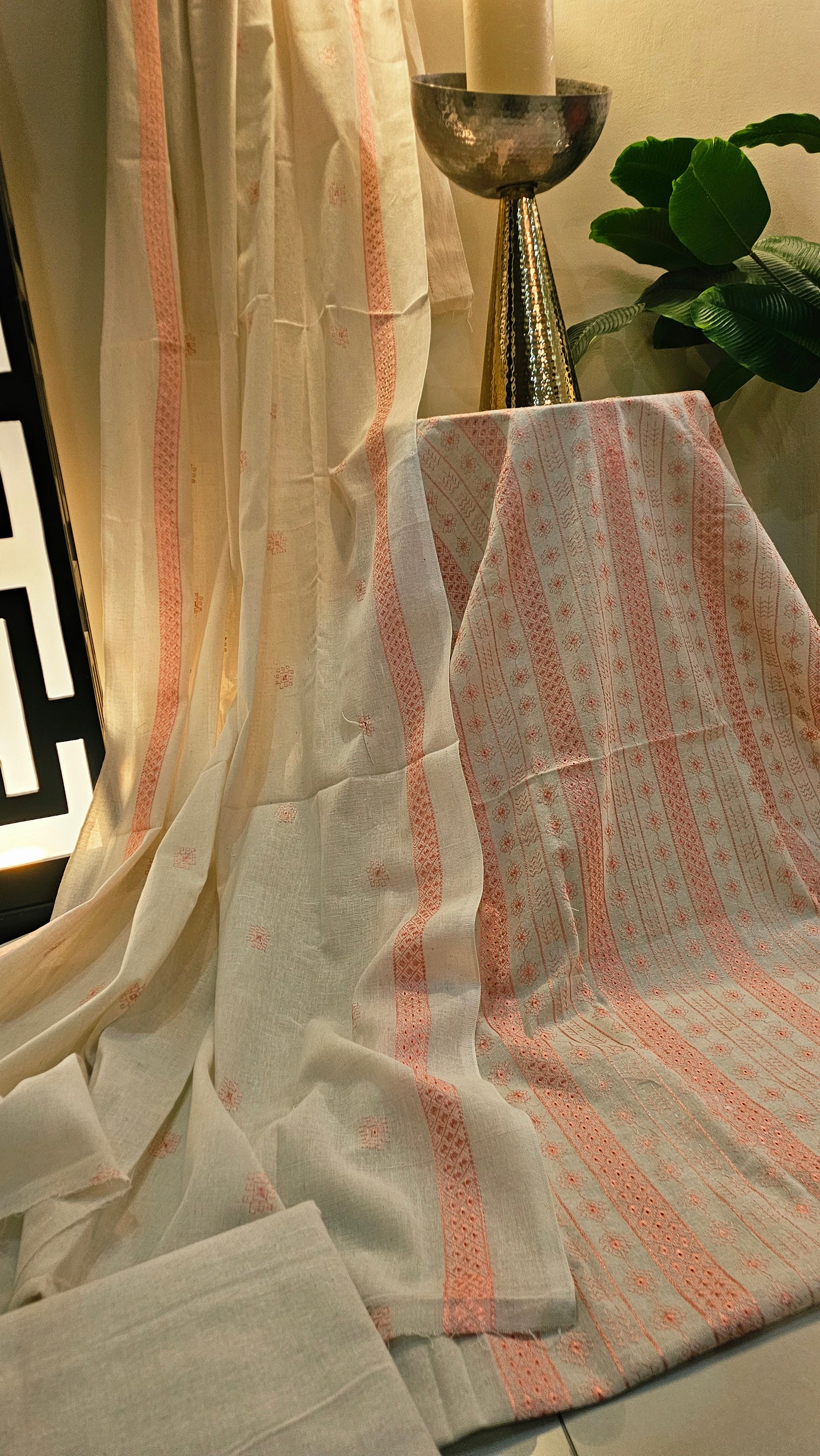 Embroidered three piece: Karandi khaddar