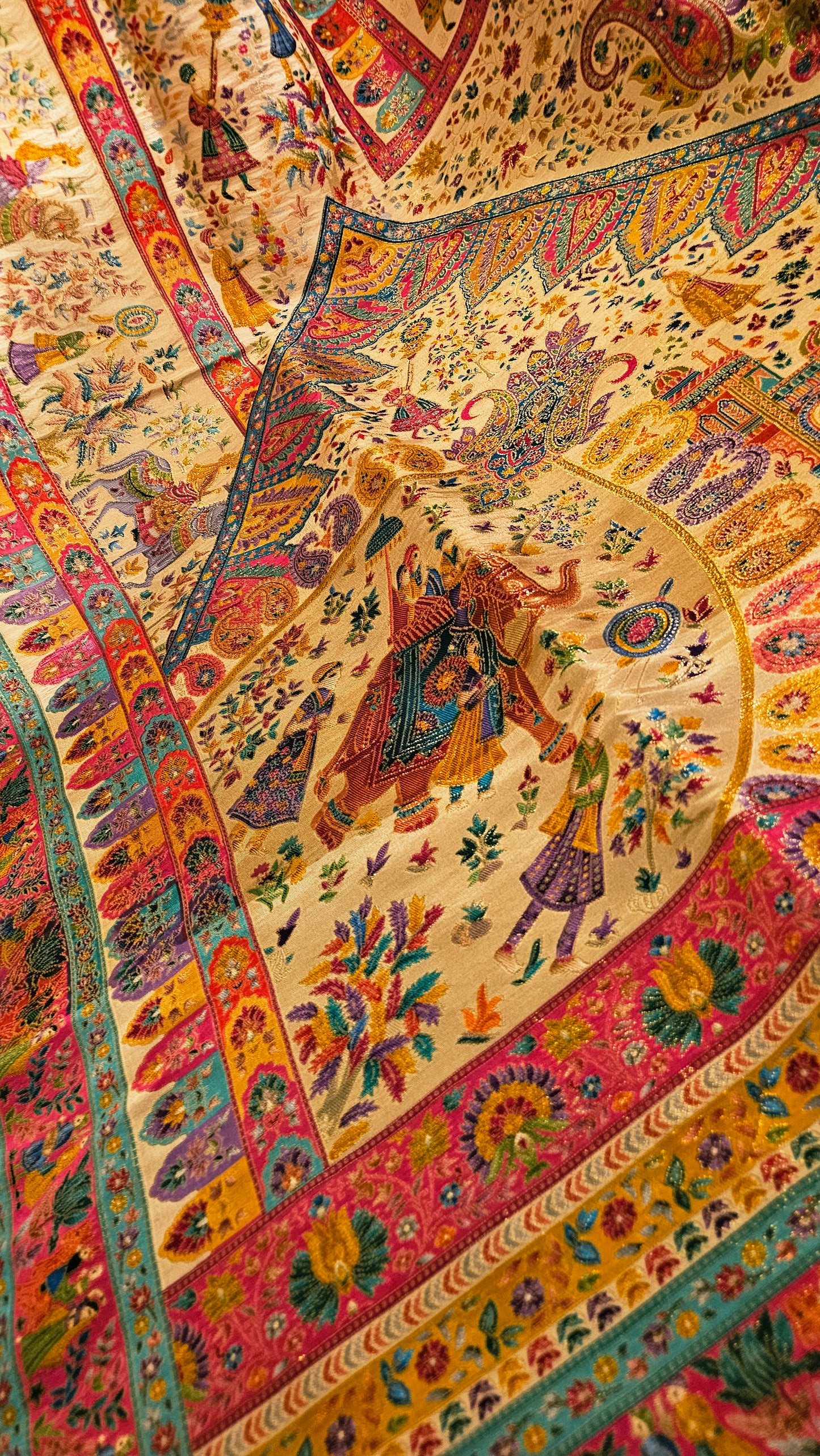 Meenakari darbari shawl: silk