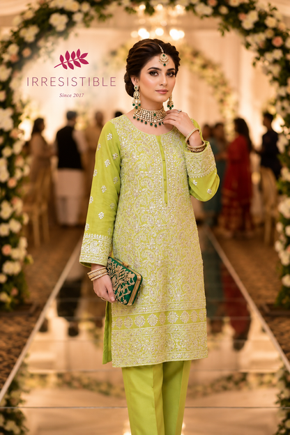 chikankari gota shirt
