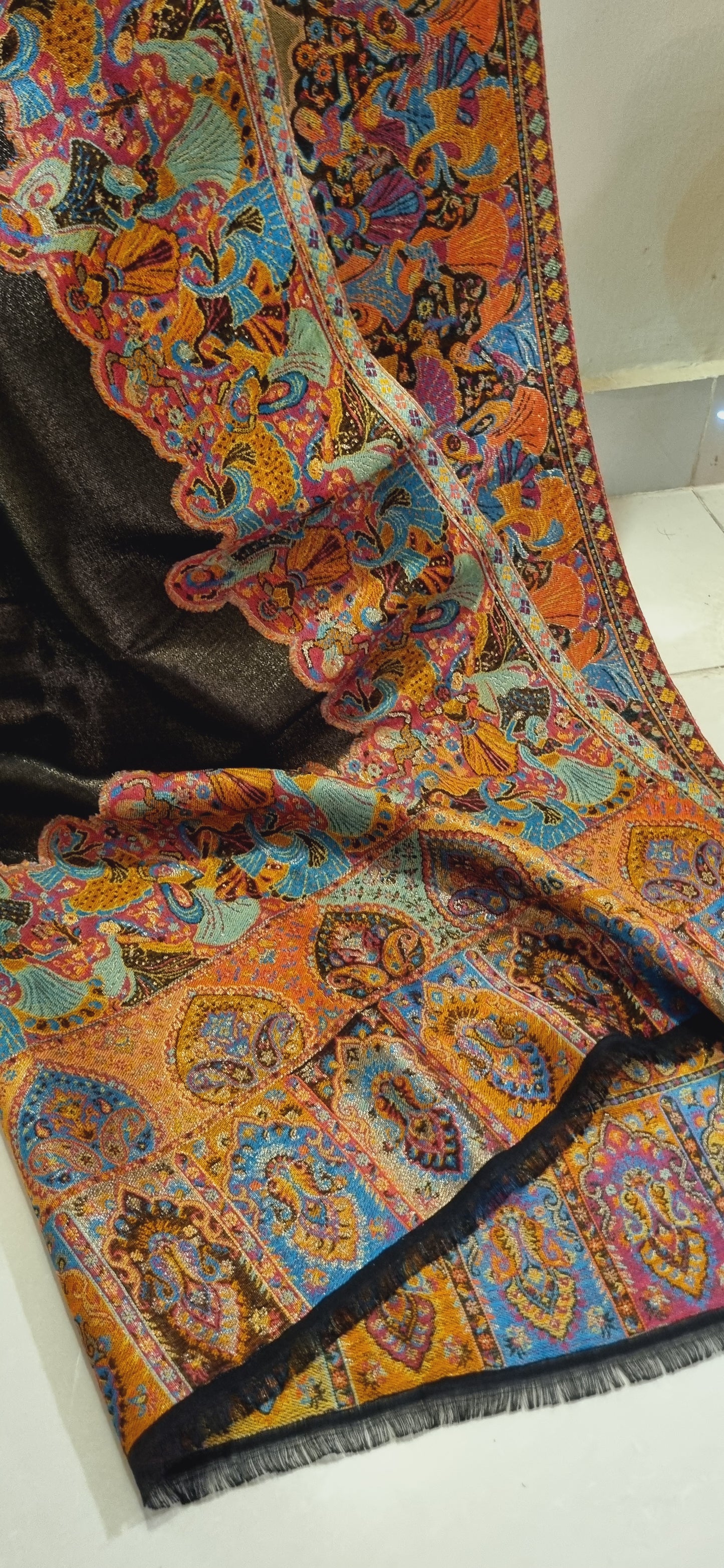 Reversible Moonlight gandhara kaani pashmina shawls