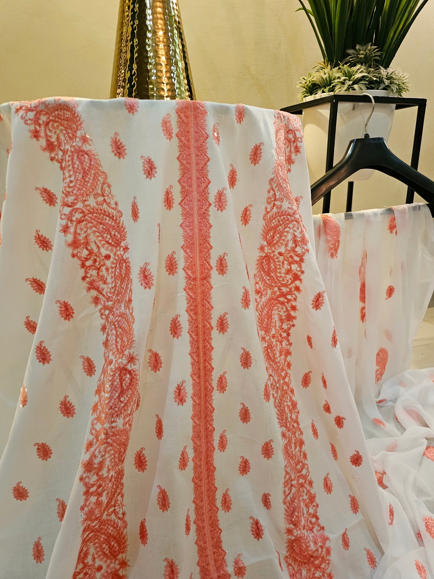 Lawn embroidered three piece