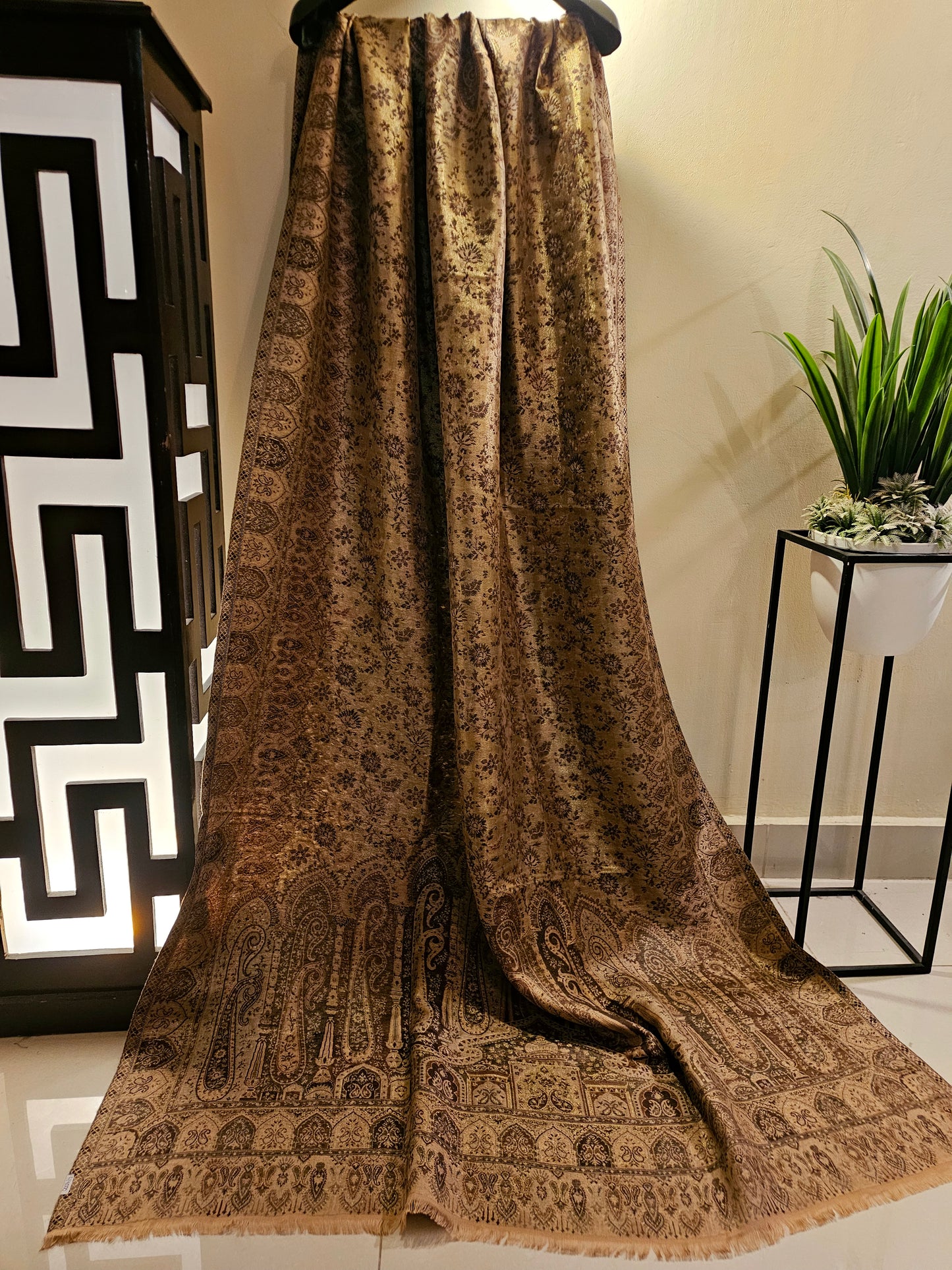 Reversible moonlight gandhara kaani shawl