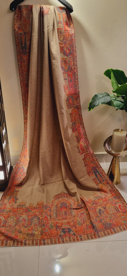 Pashmina with moonlight kaani border