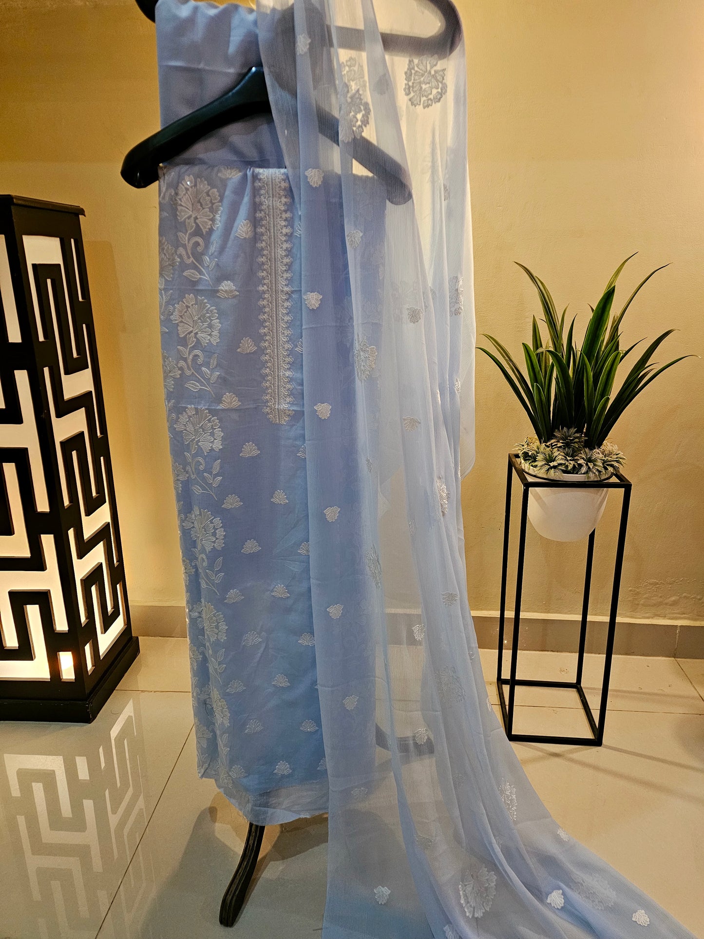Lawn embroidered three piece