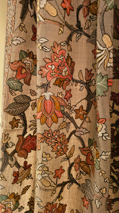 Papermachi embroidered shawl: toosh