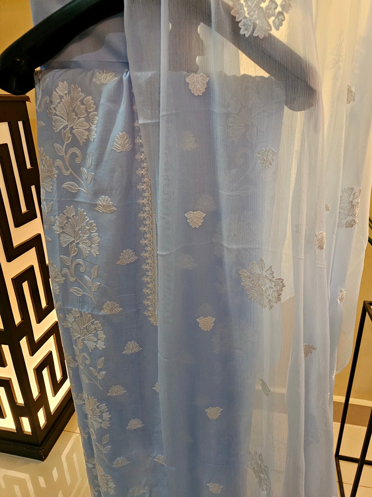 Lawn embroidered three piece