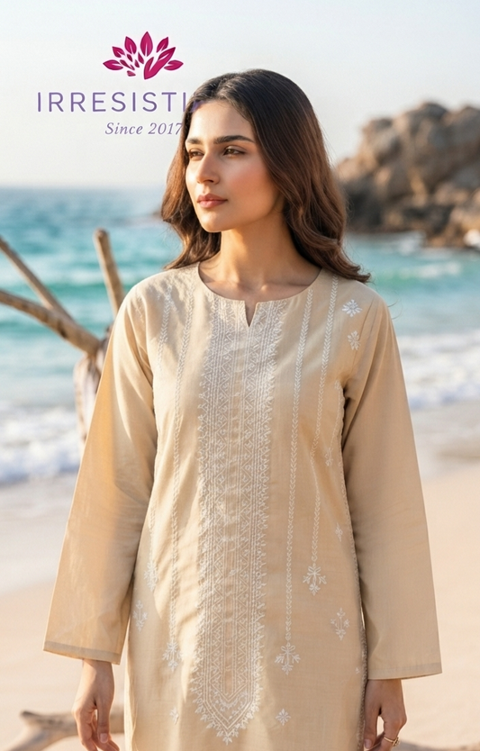 Embroidered two piece: lawn