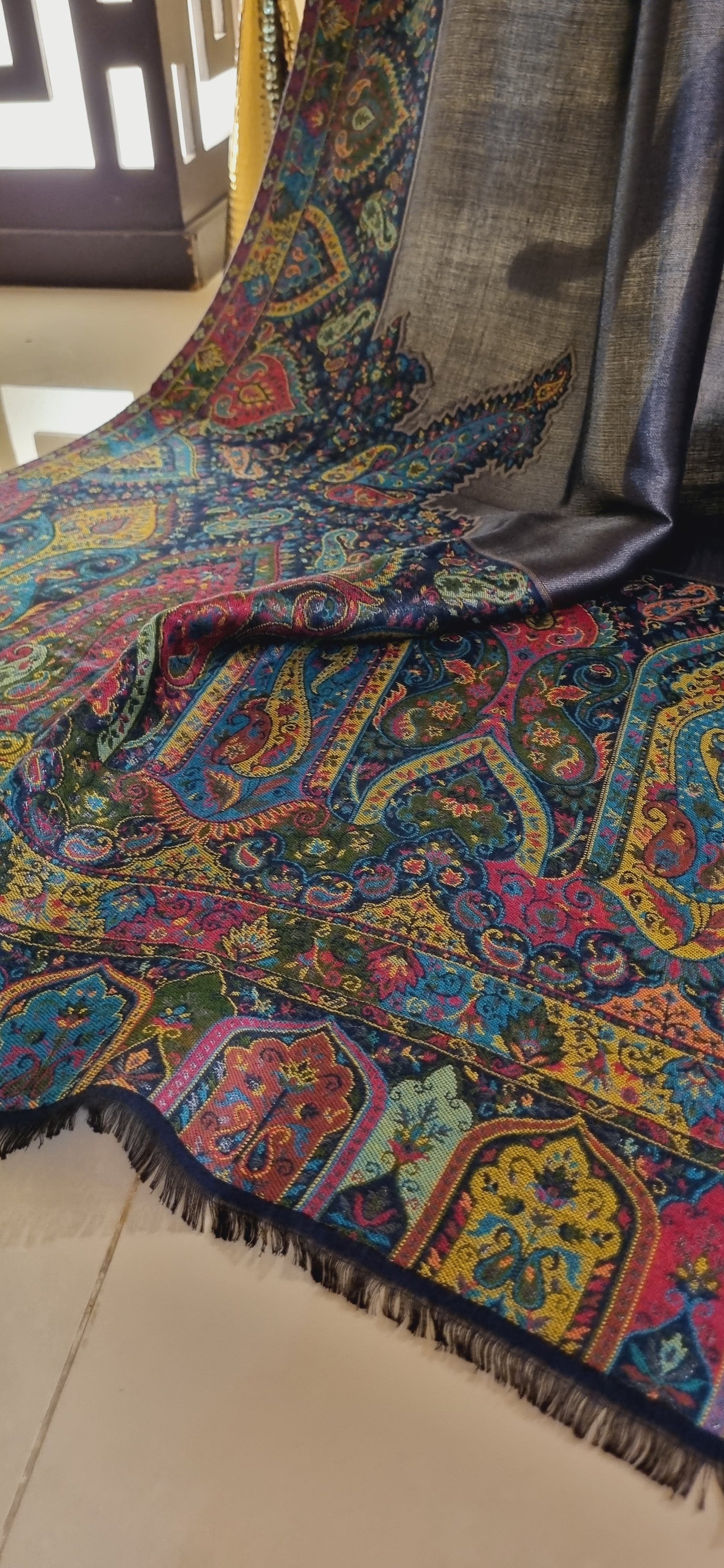 Reversible Moonlight kaani shawl