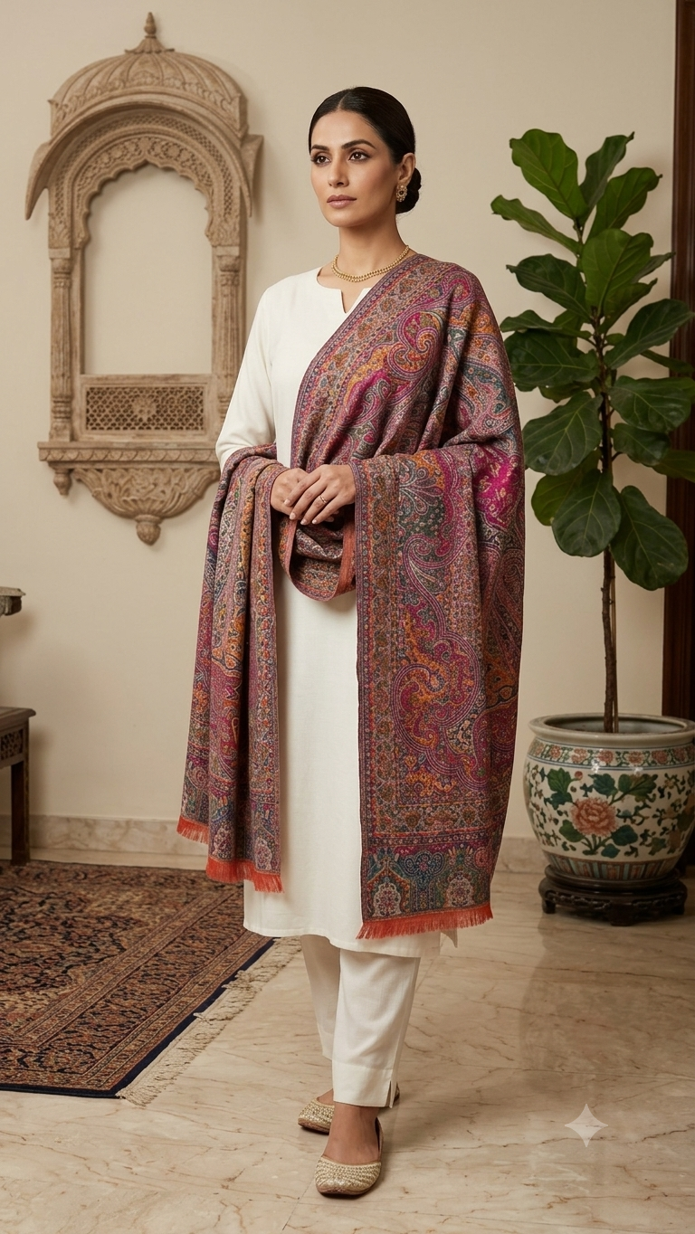 Reversible Persian kaani: Pashmina
