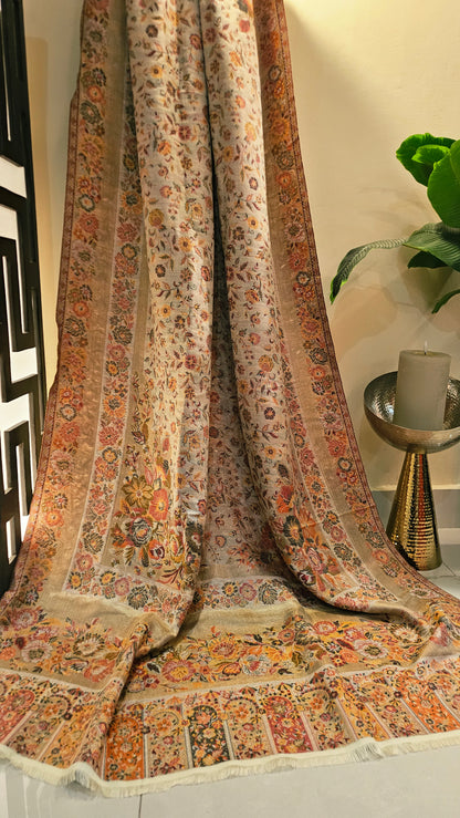 Reversible moonlight gandhara kaani: Pashmina