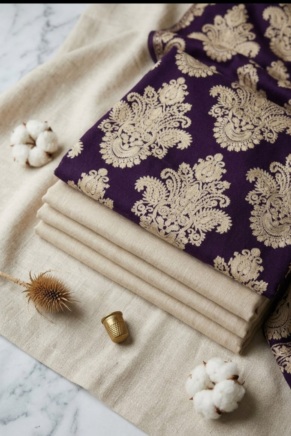 Embroidered suit: Pashmina