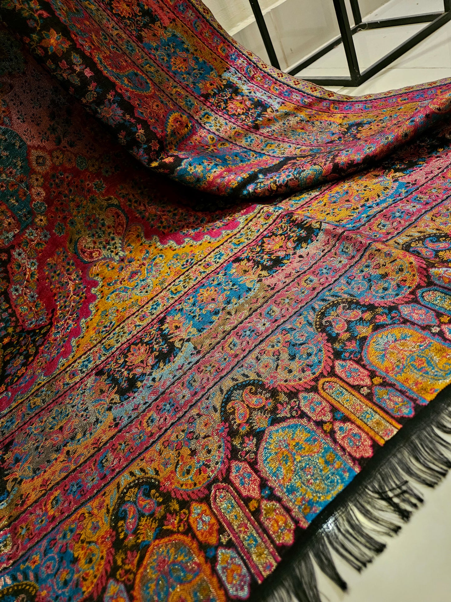 Reversible moonlight gandhara kaani shawl