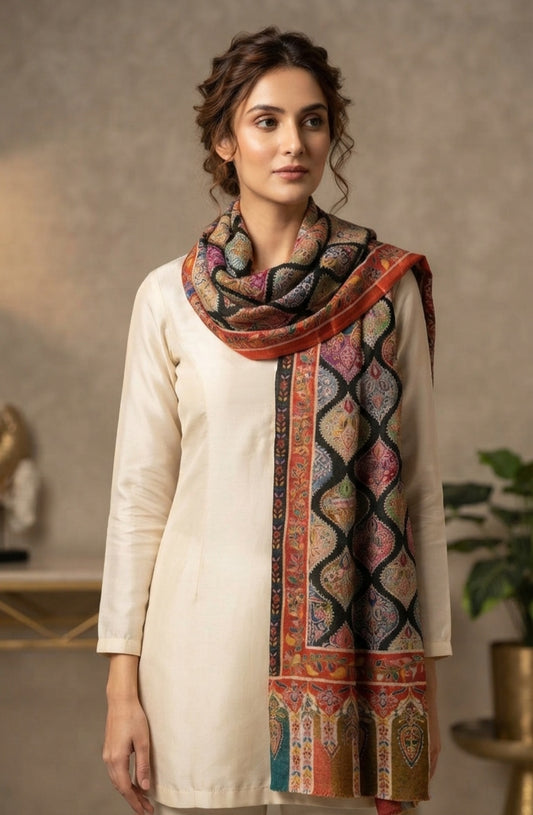 Reelkar embroidered minishawl: pashmina