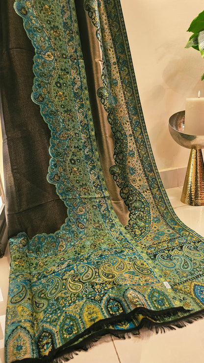 Reversible moonlight kaani: Shawl