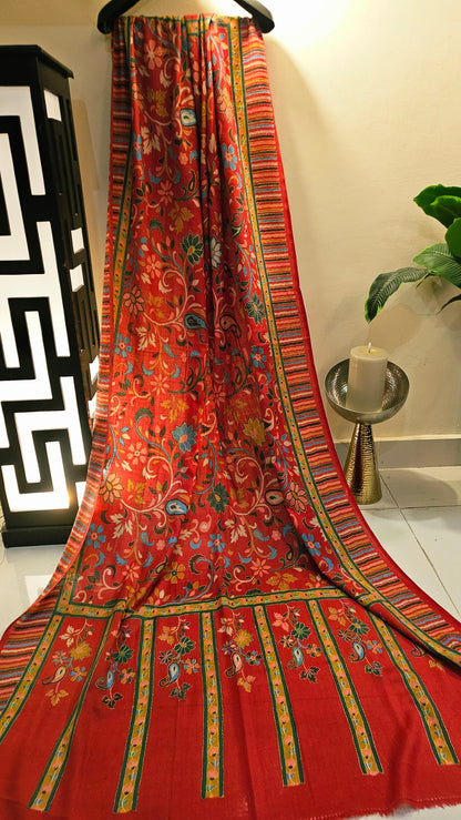 Kalamkar embroidered: Pashmina