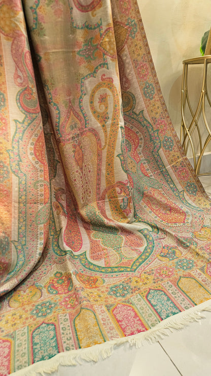 Reversible gandhara moonlight kaani: Pashmina