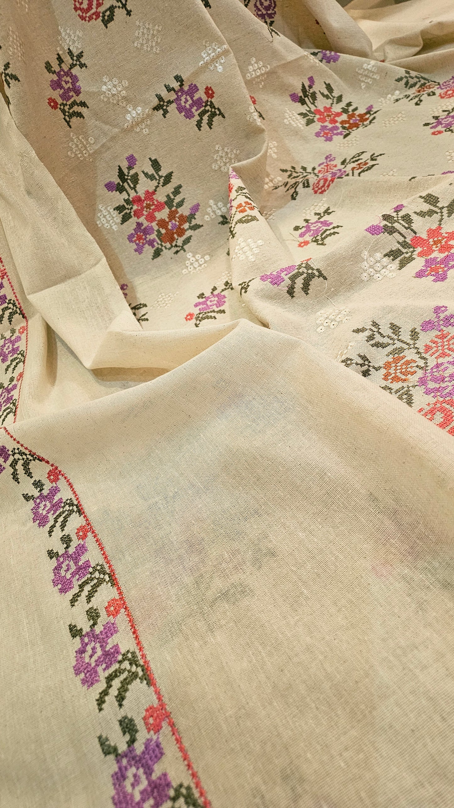 Embroidered three piece: Karandi khaddar